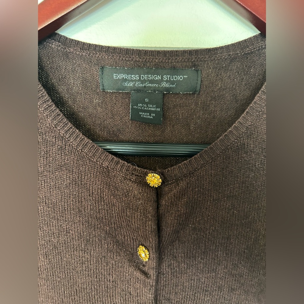 Express design studio, chocolate brown Cardigan. - Picture 4 of 4